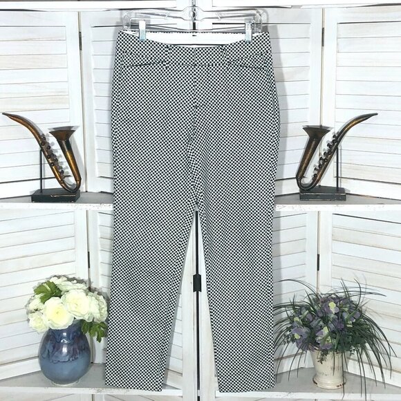 Stylus Audrey Hepburn Style Cigarette Pants Black White Size 2 - Picture 1 of 10